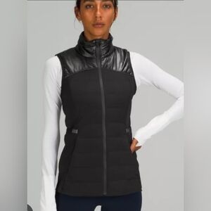 Lululemon Down for It All Vest Black Goose Down Quilted Athletic Vest Size 6